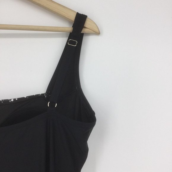 Calvin Klein Black White Shimmer Swimsuit Size 16 - Picture 6 of 8